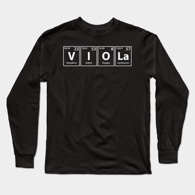 Viola (V-I-O-La) Periodic Elements Spelling Long Sleeve T-Shirt by cerebrands